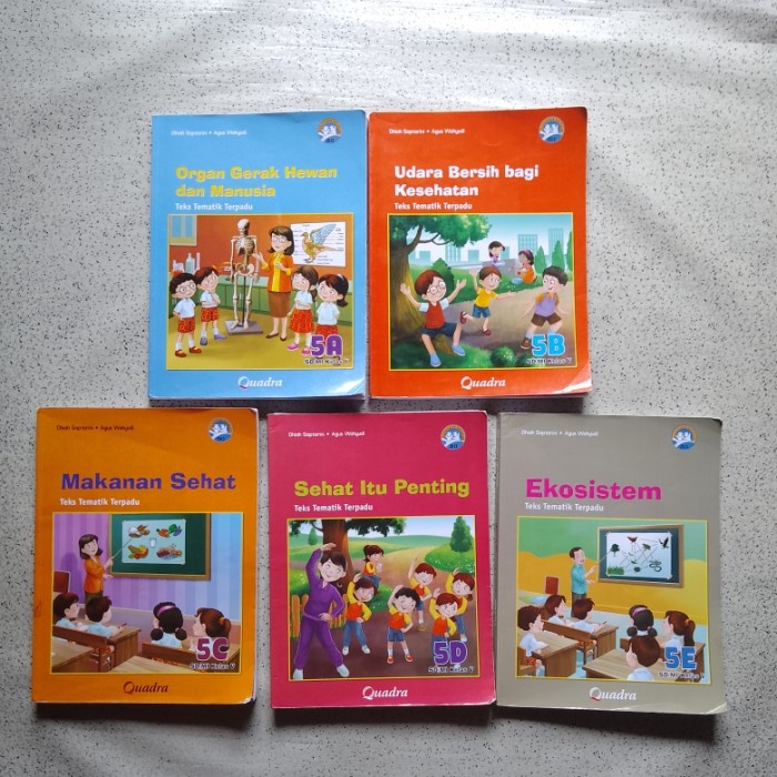 Paket 9 Buku Pelajaran Teks Tematik Terpadu SD/MI Kls V 5A-5I...
