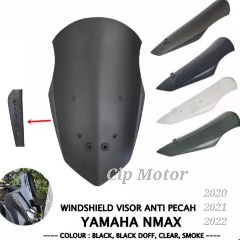 Visor Windshield New Nmax 2020 2021 2022 V2 Virus Anti pecah Tinggi Hitam Clear Rayben