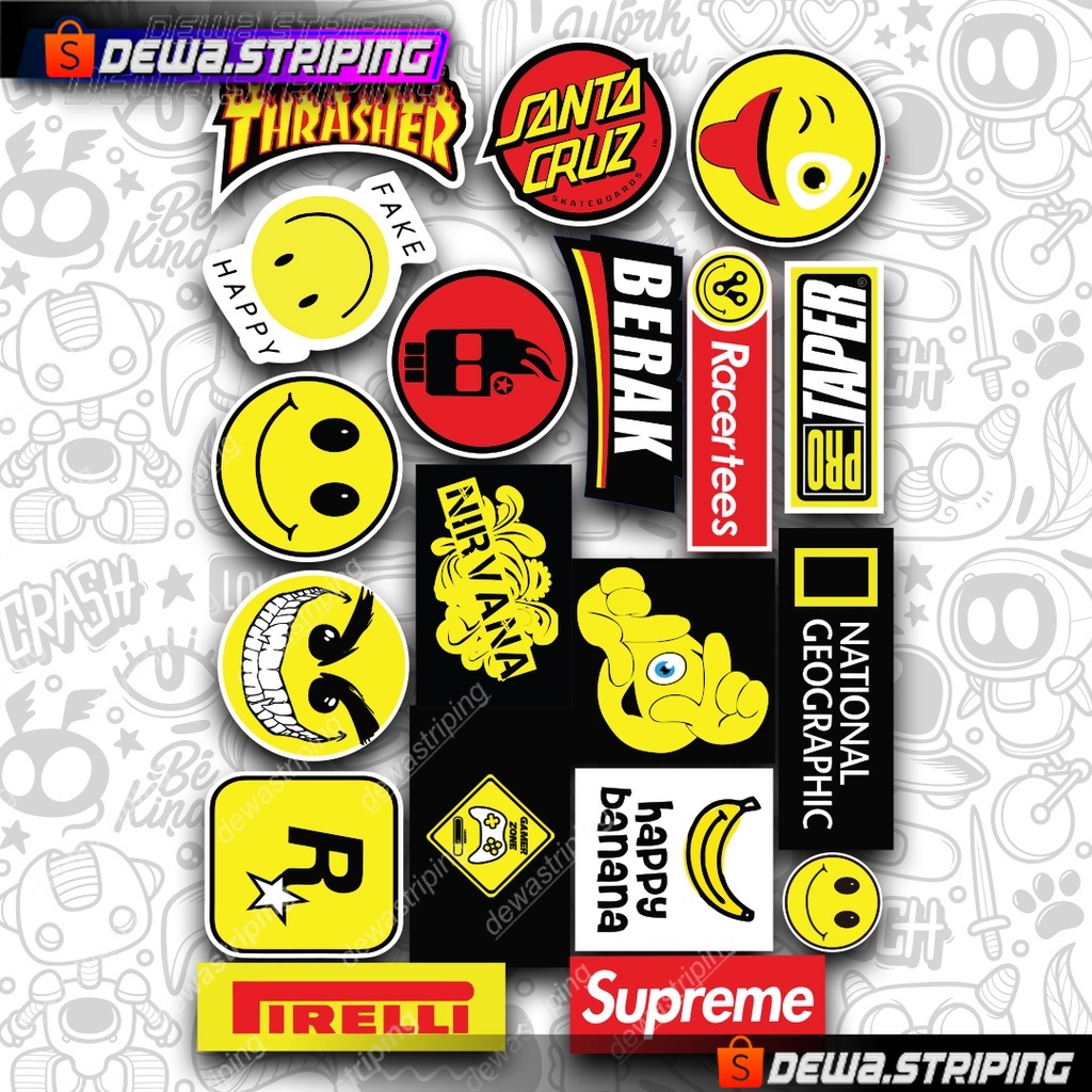 

Sticker case pack Yellow Red series 1 STIKER AESTHETIC LAPTOP, AKSESORIS HP, ANTI AIR, HELM DLL