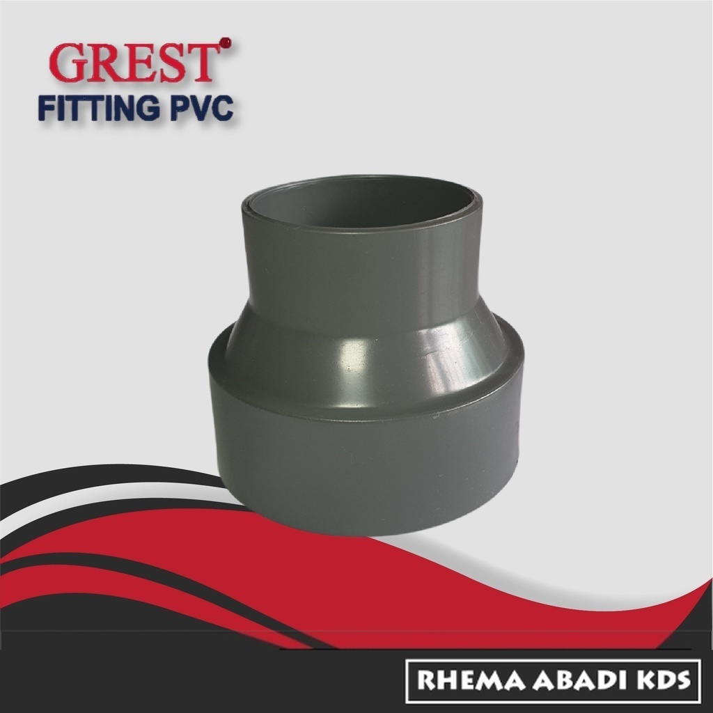 Fitting Sambungan Pralon Pipa Pvc - Sambungan Pipa Vlok Sock / V.Sock / Reducer - 4" x 3" inch GREST