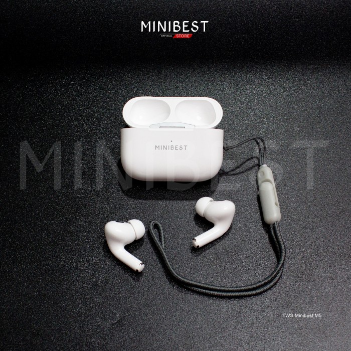 Terlaris ✨-MINIBEST TWS MB-Pods Pro M5 [2nd Generation with H2 CHIP]Bluetooth 5.4 - MBPods M5 White