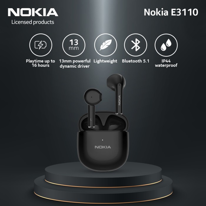 Nokia E3110 True Wireless Earbuds Bluetooth Earphone TWS HD - Black