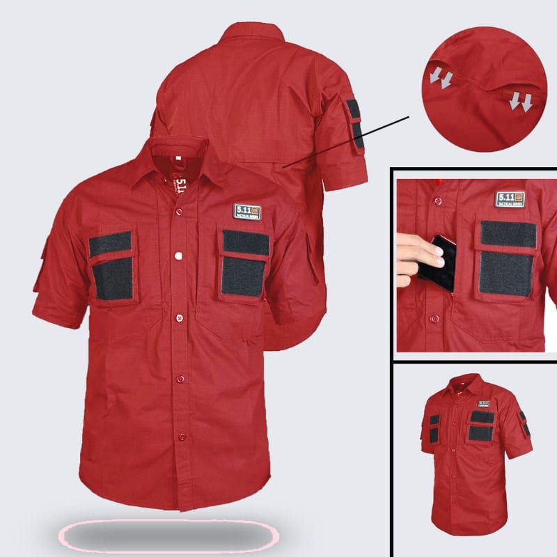 KEMEJA TACTICAL 511 PENDEK / KEMEJA TACTICAL MERAH / KEMEJA OUTDOOR PRIA