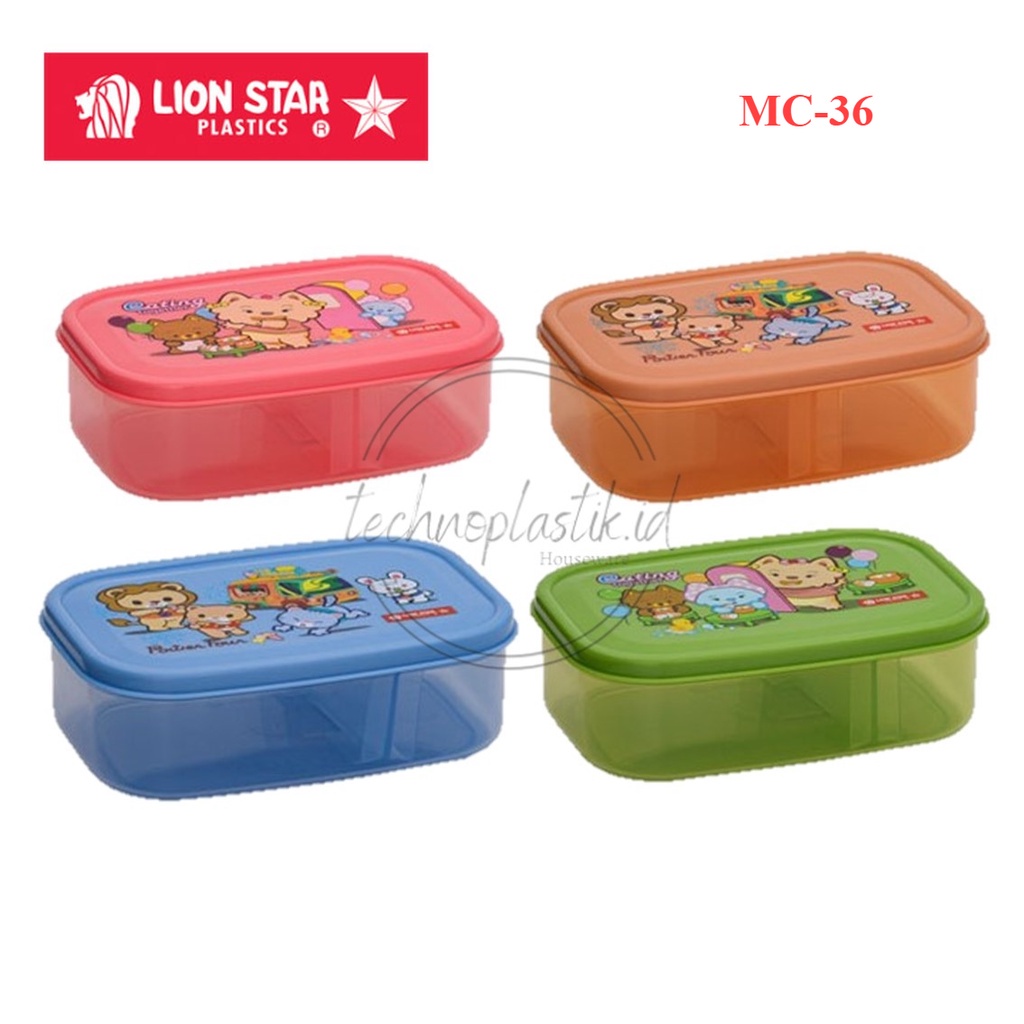 LION STAR Tempat Makan Bella Lunch Box Sekat 2 Kotak Makan Sekat Anak 475 Ml
