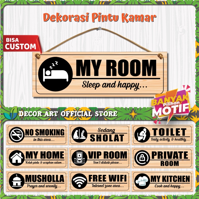 

Hiasan Dinding Gantung Tali Pintu Kamar Ruangan Kelas Sekolah Kantor Uk. 30x10 Cm (Kd: AJ)