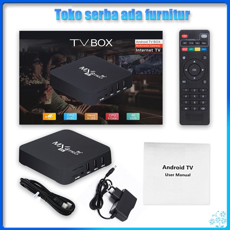 [BISA COD / Barang spot ] Mxq Pro kotak Tv, Set Top Box Android 10 pemutar Hd D9 Pro Tv Internet kot