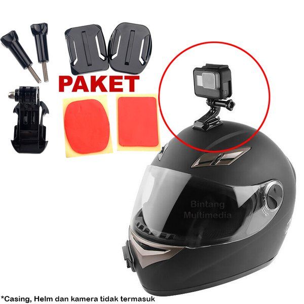 Stand Go Pro Helem - Helm Motovlog Yotube Tiktok - Helmet Front Mount for Xiaomi Yi Go Pro Action Ca