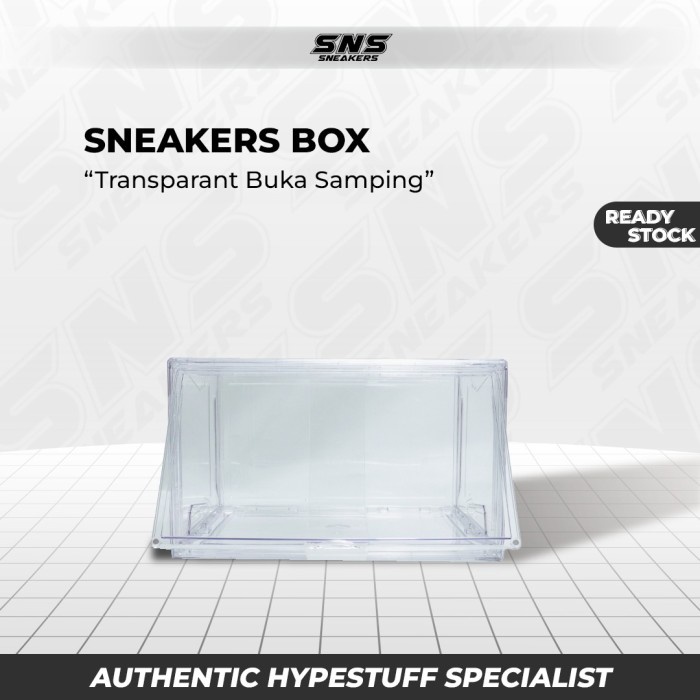 

Sneakers Box Transparant Buka Samping