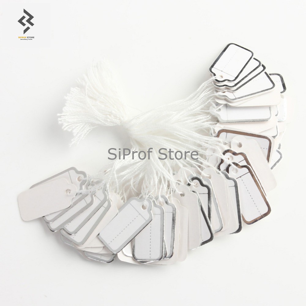 

Label Harga Perhiasan Putih List Silver / Gold isi 100 pcs Jewelry Price Tag