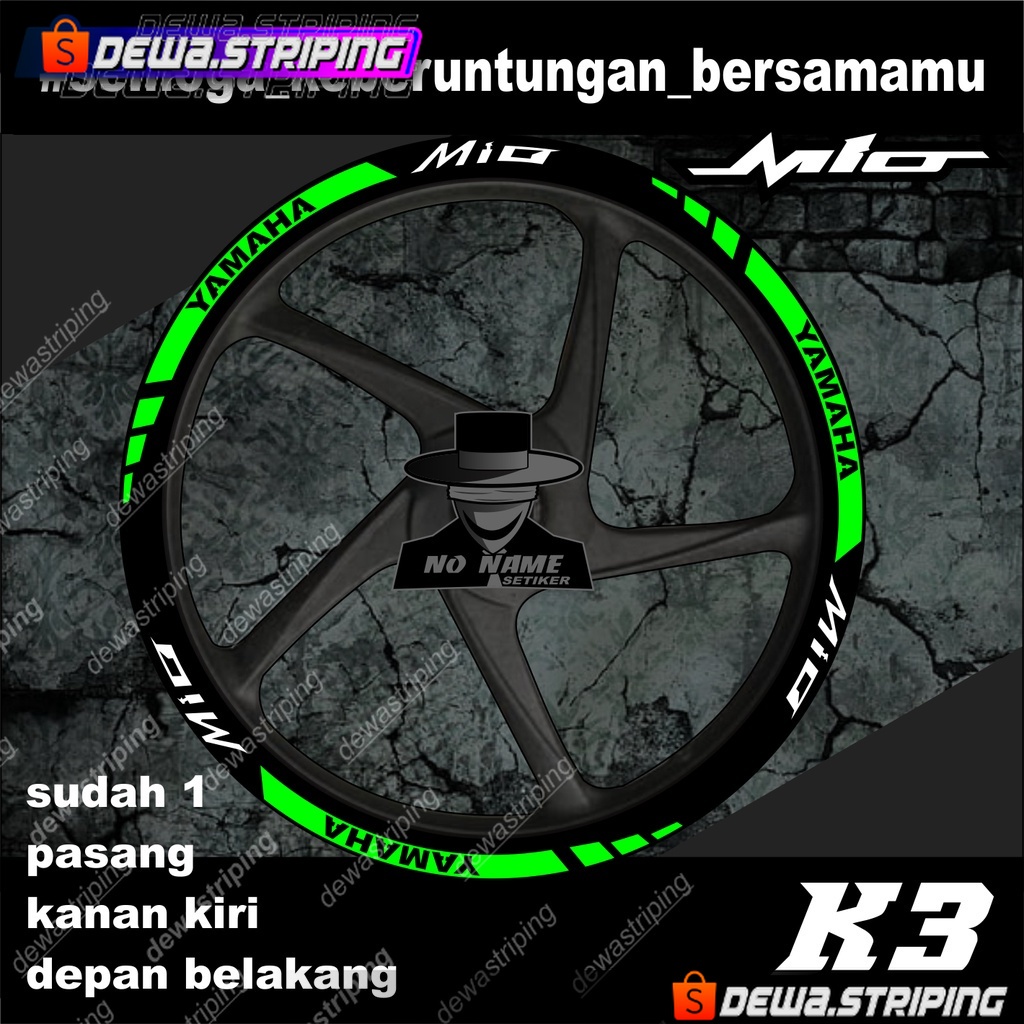 stiker velg cutting yamaha mio sporty, m3, mioS, MioGT, mioJ, mio SOUL- JADILAH PEMBELI PINTAR