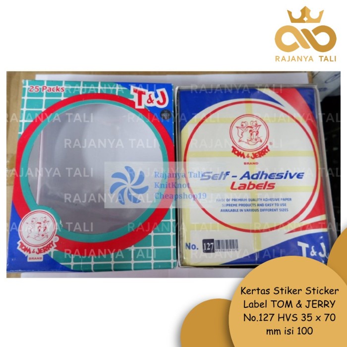 

Kertas Stiker Sticker Label TOM & JERRY No.127 HVS 35 x 70 mm isi 100