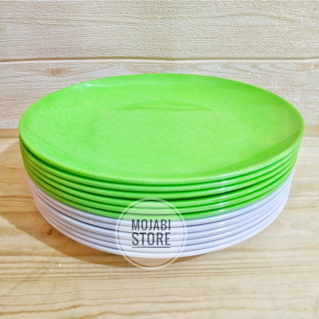 6 Pcs Piring Bulan Melamin Singasingi "9 - piring ceper bulat - piring cafe - piring saji Melamin ce