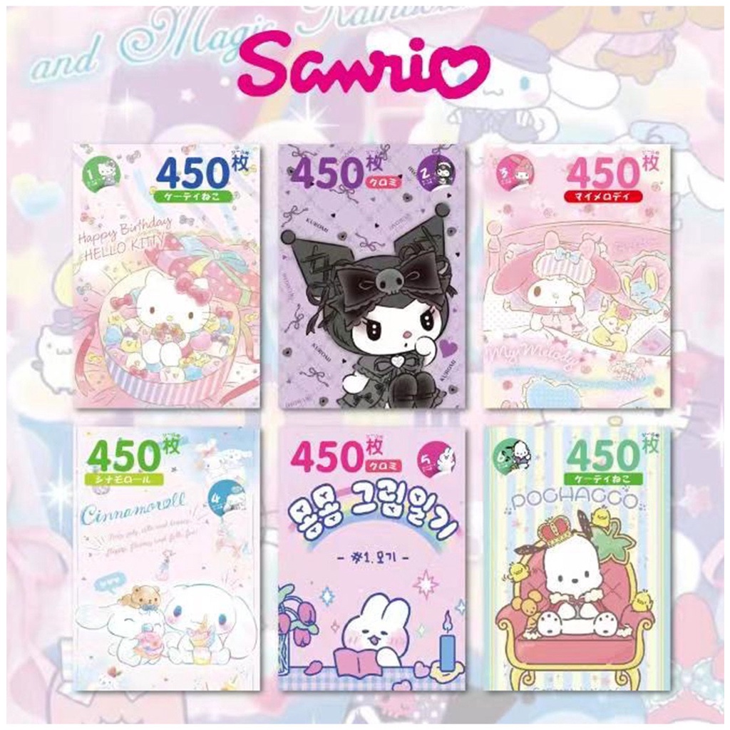 

(BUJOYUK)Stiker Sanrio 450 PCS - Stiker Sanrio Murah Hello Kitty My Melody Kuromi Cinnamorroll - Buku Stiker - Stiker Buku - Sticker Lucu - Hadiah Ultah