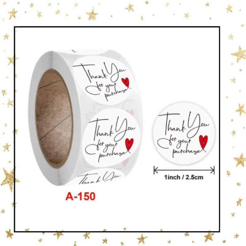 

VS PALING MURAH ISI 500pcs Stiker Label Roll Thank You-Sticker Label Makana