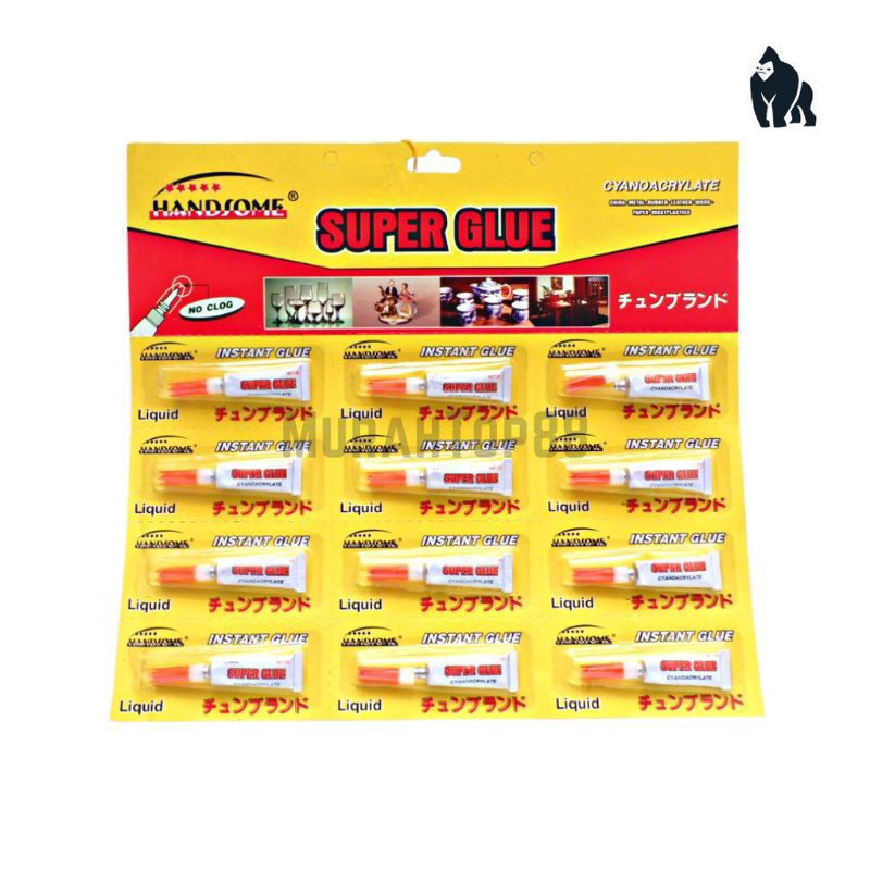 

Lem Cair Korea Handsome Tube Renceng 3gr /Lem Instan Super Power Glue