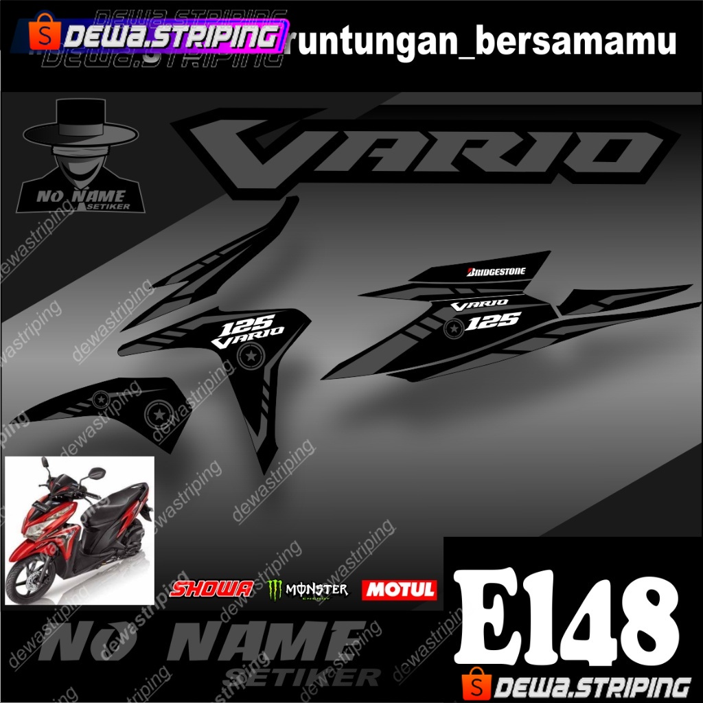 STIKER STRIPING VARIO TECHNO 125 FI 2014 STRIPING STIKER LIST