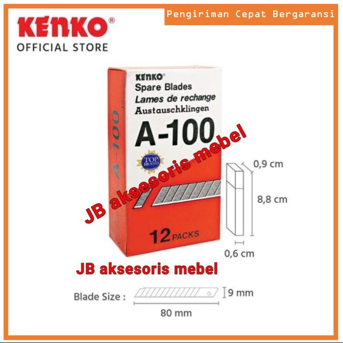 

ISI PISAU CUTTER KECIL A-100 Merk KENKO / REFILL KATER KECIL 5 pcs