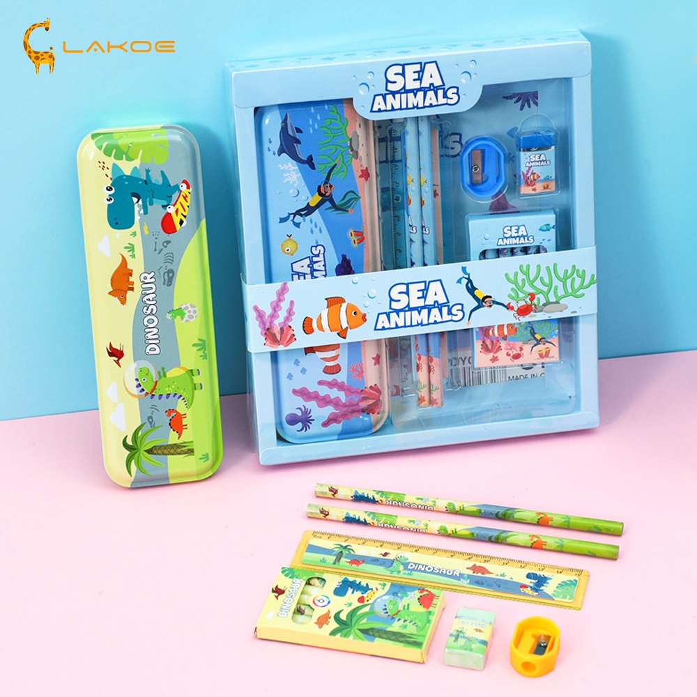 

Lakoeofficialmall Kotak Pensil Anak Set 6 In1 Stationery Kotak Pensil Karakter Alat Tulis Anak Set