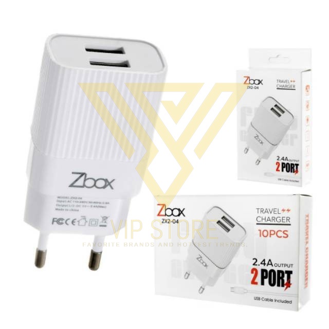 ZBOX ZX2-04 Charger 2 Usb Fast Charging 10W Include Cable Micro  (1 Box isi 10 Pcs)