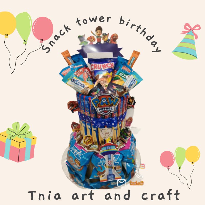 

Snack birthday tower