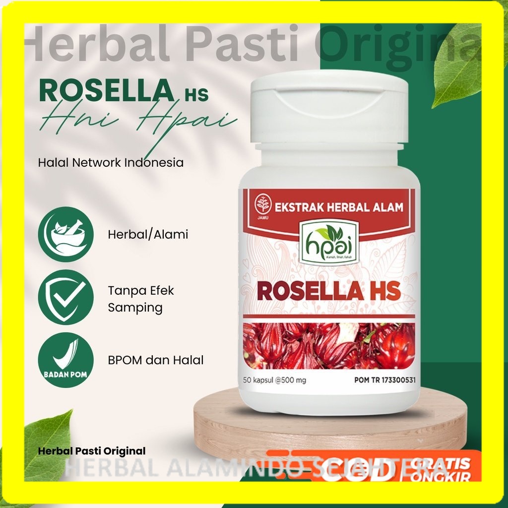 ROSELLA HS - Herbal Hipertensi Obesitas Kolestrol    | Bisa Bayar COD - HNI HPAI BPOM PRODUK DIJAMIN ASLI .