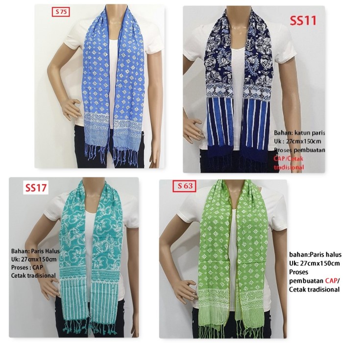 ✨LARIS✨-Syal Batik Scarft Batik Shawl Wanita Motif Etnik Tradisional - sp 78