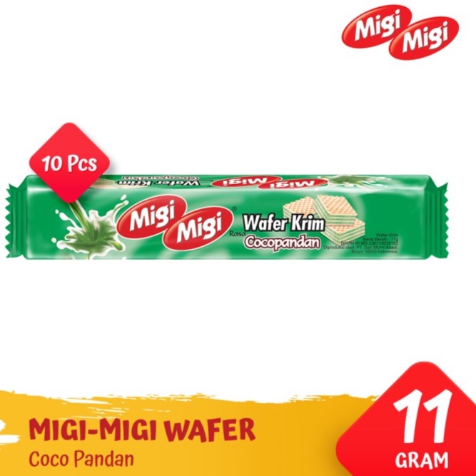 

Migi Migi Wafer Krim Coco Pandan 1 Pack @ 10 Pcs