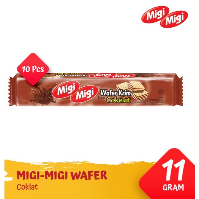 

Migi Migi Wafer Krim Cokelat 1 Pack @ 10 Pcs