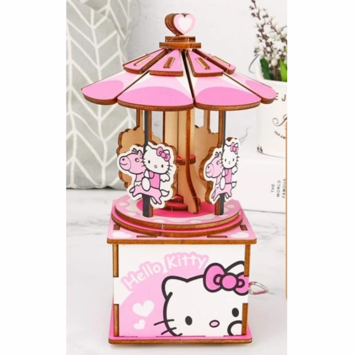DIY Music Box Hello Kitty Carousel Kotak Musik Karosel Hello Kitty