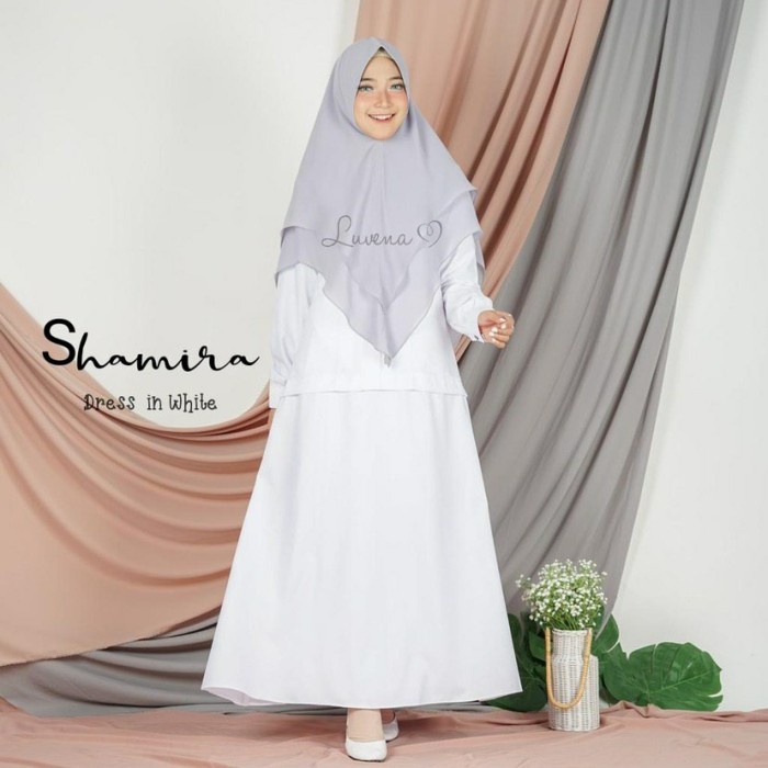 [[ PROMO MURAH ]] baju seragam kerja wanita bidan perawat gamis putih by luvena - S