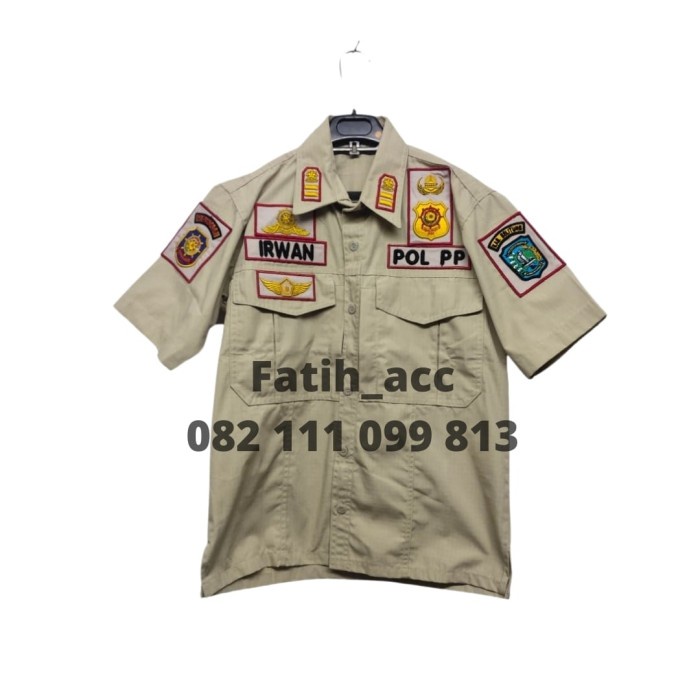 [[ PROMO MURAH ]] kemeja PDH satgas POL-PP cream krem - M