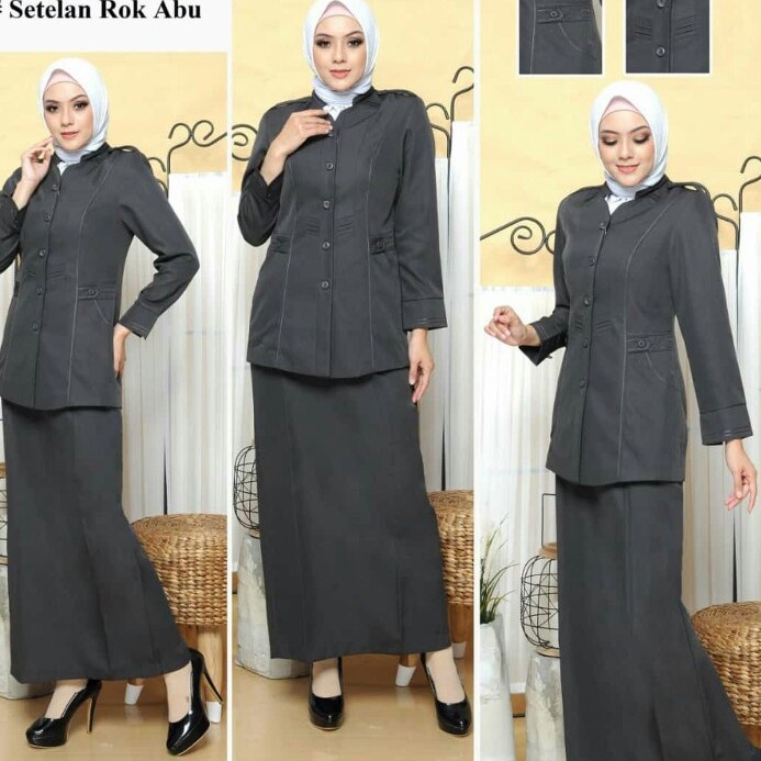 [[ PROMO MURAH ]] blazer baju kantor abu seragam dinas abu guru baju dinas pns