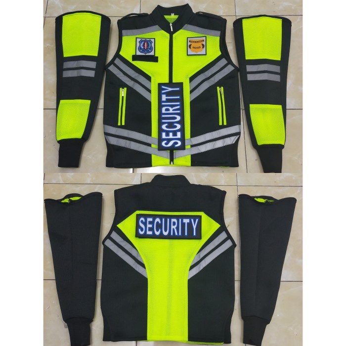 [[ PROMO MURAH ]] rompi jaket security/SATPAM - HIJAU-HITAM, M
