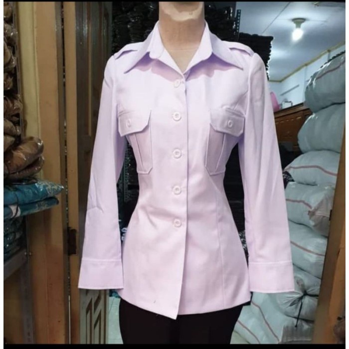 [[ PROMO MURAH ]] seragam pdh wanita putih panjang seragam pns putih wanita premium - SS