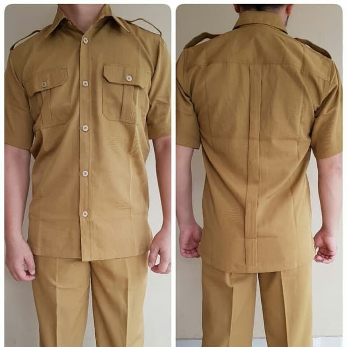 [[ PROMO MURAH ]] Baju Seragam khaki PDH PNS/Pemda/Guru/Pria/Laki dongker