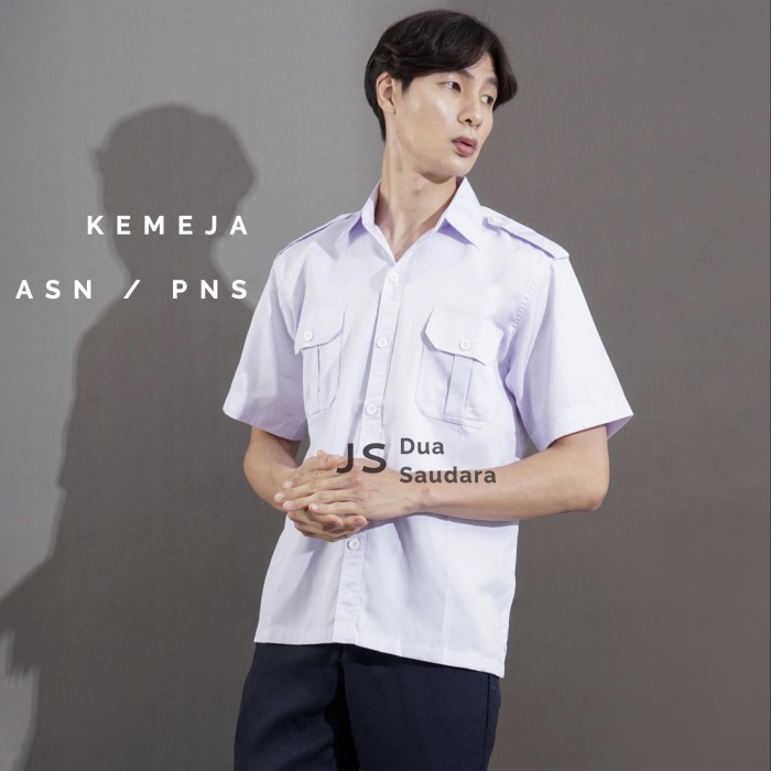 [[ PROMO MURAH ]] Kemeja pns putih pria LENGAN PENDEK - XS