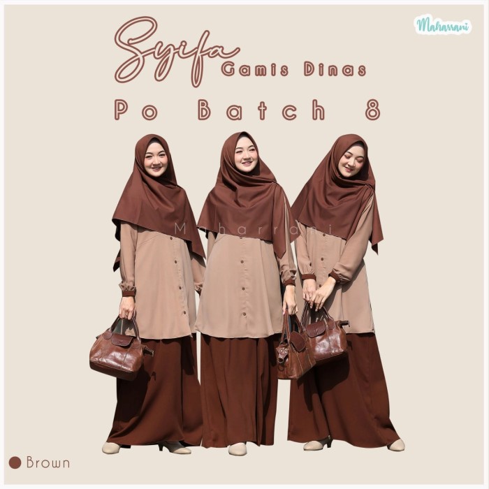 [[ PROMO MURAH ]] Seragam Pramuka Wanita Guru Syifa Dress by Maharani Seragam Pramuka - Brown, L
