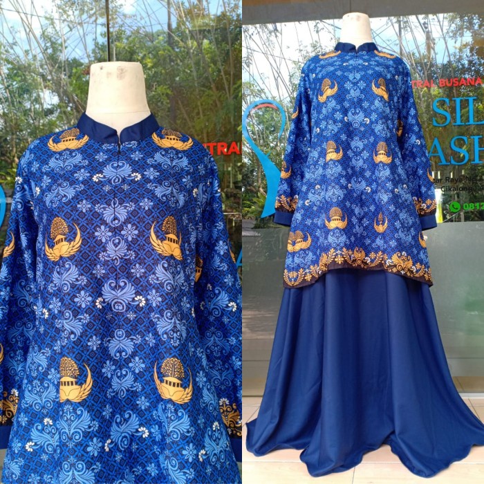 [[ PROMO MURAH ]] Batik Korpri Gamis Wanita Seragam PNS - SET KORPRI BARU, S