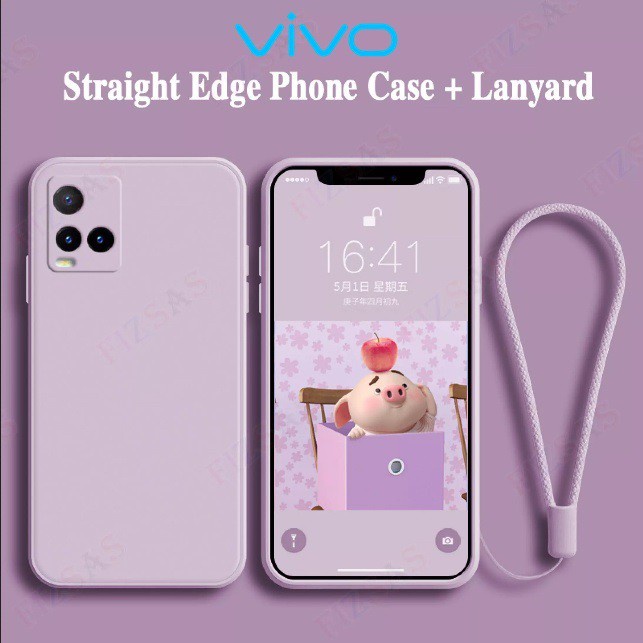 Terlariss Case Vivo Y21A T1 PRO 5G Y33T Y21T Y21 Y21s Y33s Softcase Polos Lanyard Tali Square Liquid