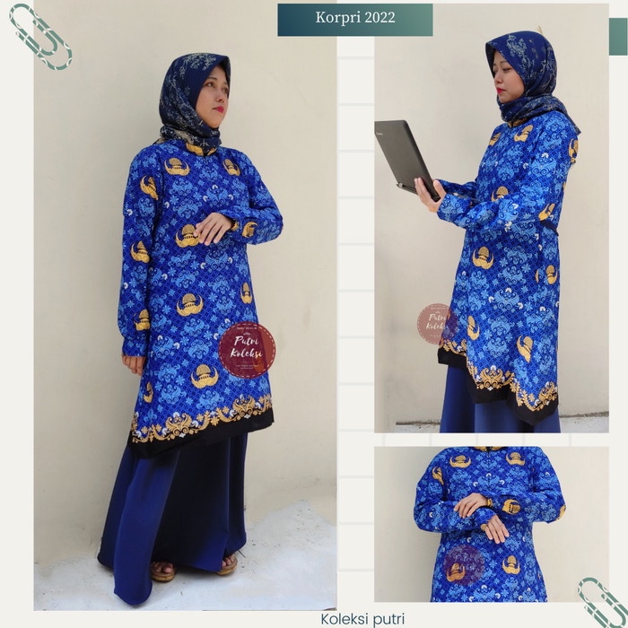 [[ PROMO MURAH ]] Gamis Dinas Korpri Terbaru Gamis PNS Terbaru Bawahan Navy - korpri, S