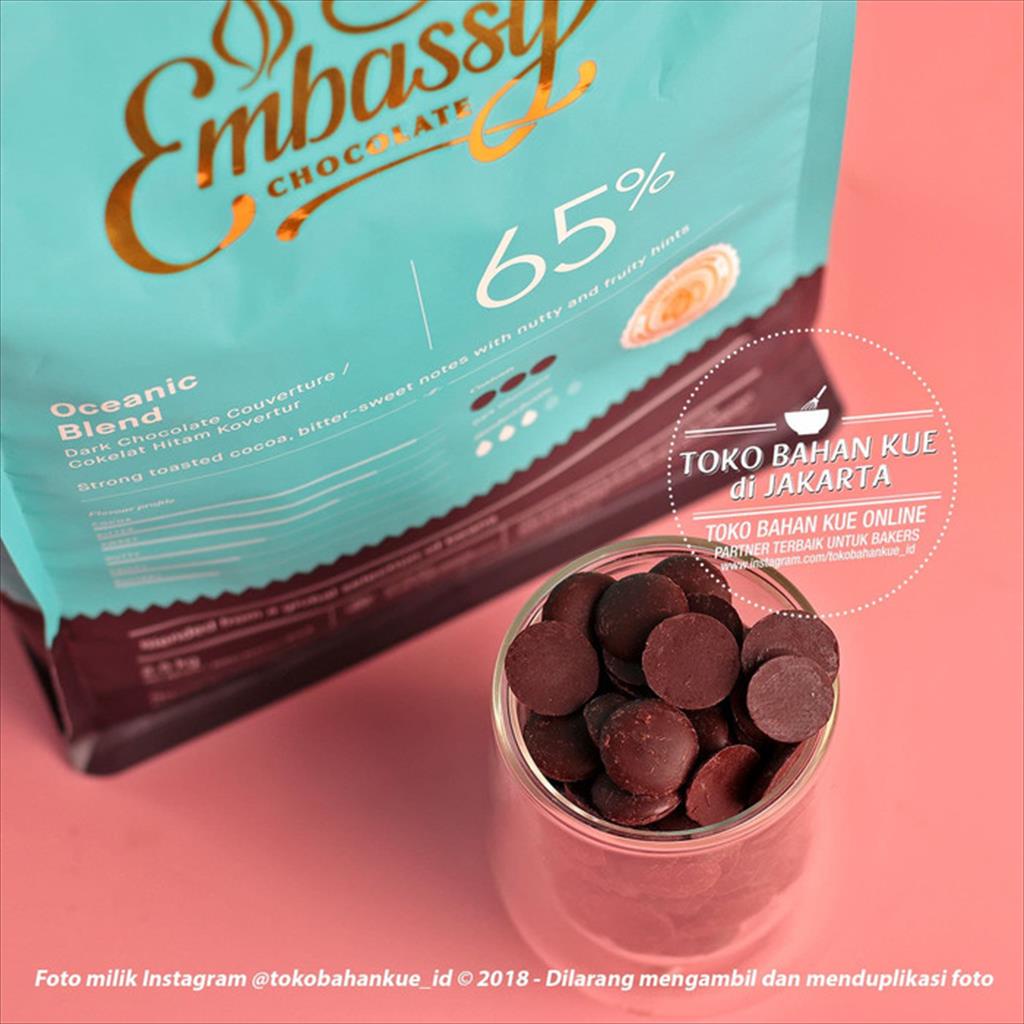 

Tulip Embassy Chocolate - Oceanic 65% 250gr Dark Couverture Coklat