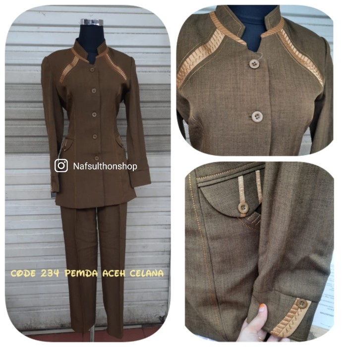 [[ PROMO MURAH ]] Setelan baju blazer dinas Pemda PNS cewek wanita coklat tua muslimah