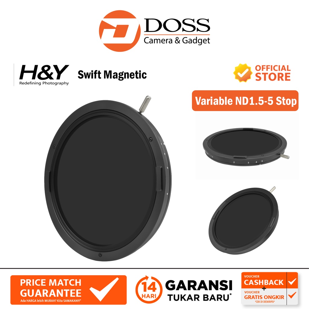 H&Y Swift Magnetic Clip-on Variable ND1.5-5 Stop VND1.5-5 Filter