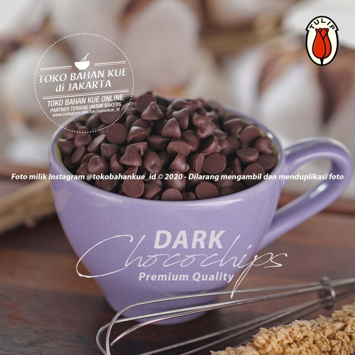 

BEST SELLER Tulip Dark Chocolate Chip 1Kg Premium Choco Chip Biasa Cokelat Chips