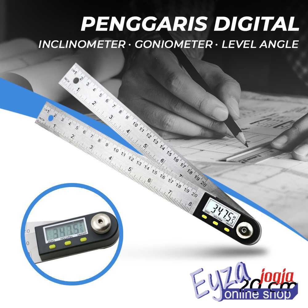 

Original JIGONG Penggaris Digital Inclinometer Goniometer Level Angle 20 cm - TL454