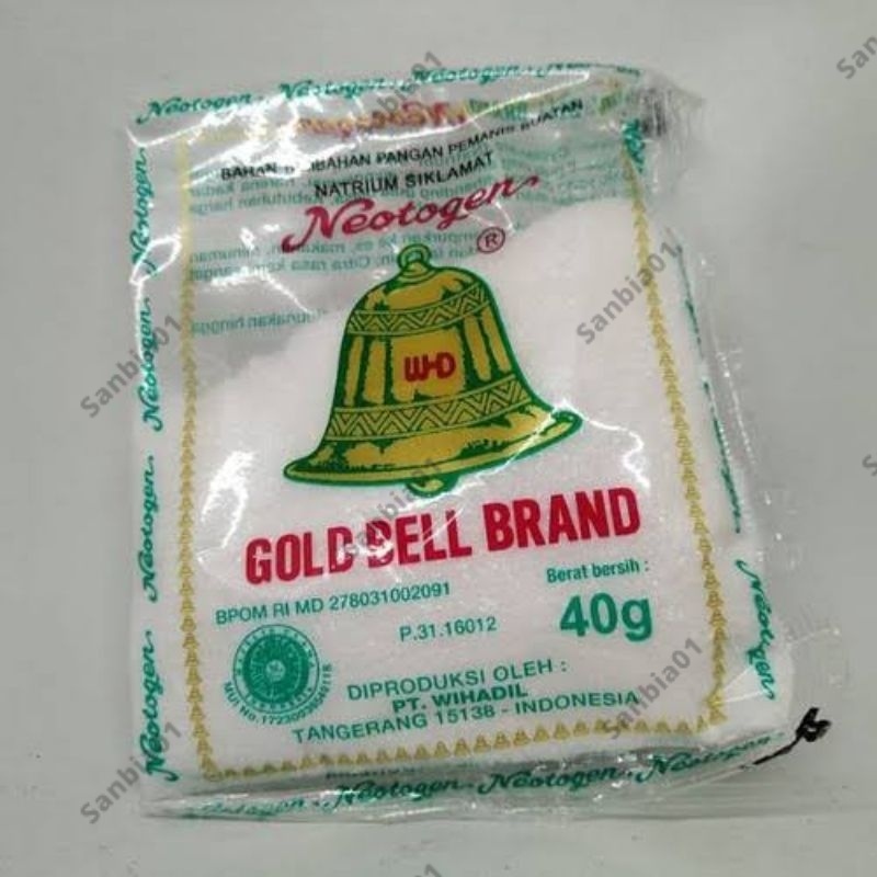 

Sari Manis Pemanis Buatan Neotogen Gold Bell Brand Lonceng 40 Gram