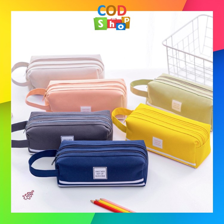 

COD - S5943 Kotak Pensil Dan Stationery Dual Zipper / Tempat Alat Tulis Perlengkapan Sekolah 2 Sisi / Kotak Pensil 2 Pouch