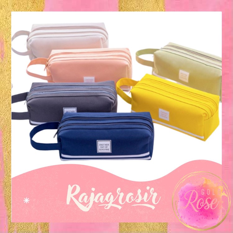 

ℛ - S5943 Kotak Pensil Dan Stationery Dual Zipper / Tempat Alat Tulis Perlengkapan Sekolah 2 Sisi / Kotak Pensil 2 Pouch