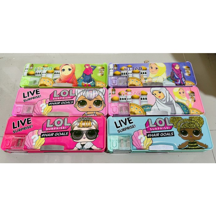 

pencil case magnet 2 pintu plus rautan motif hijab / lol 8516 satuan -sb12