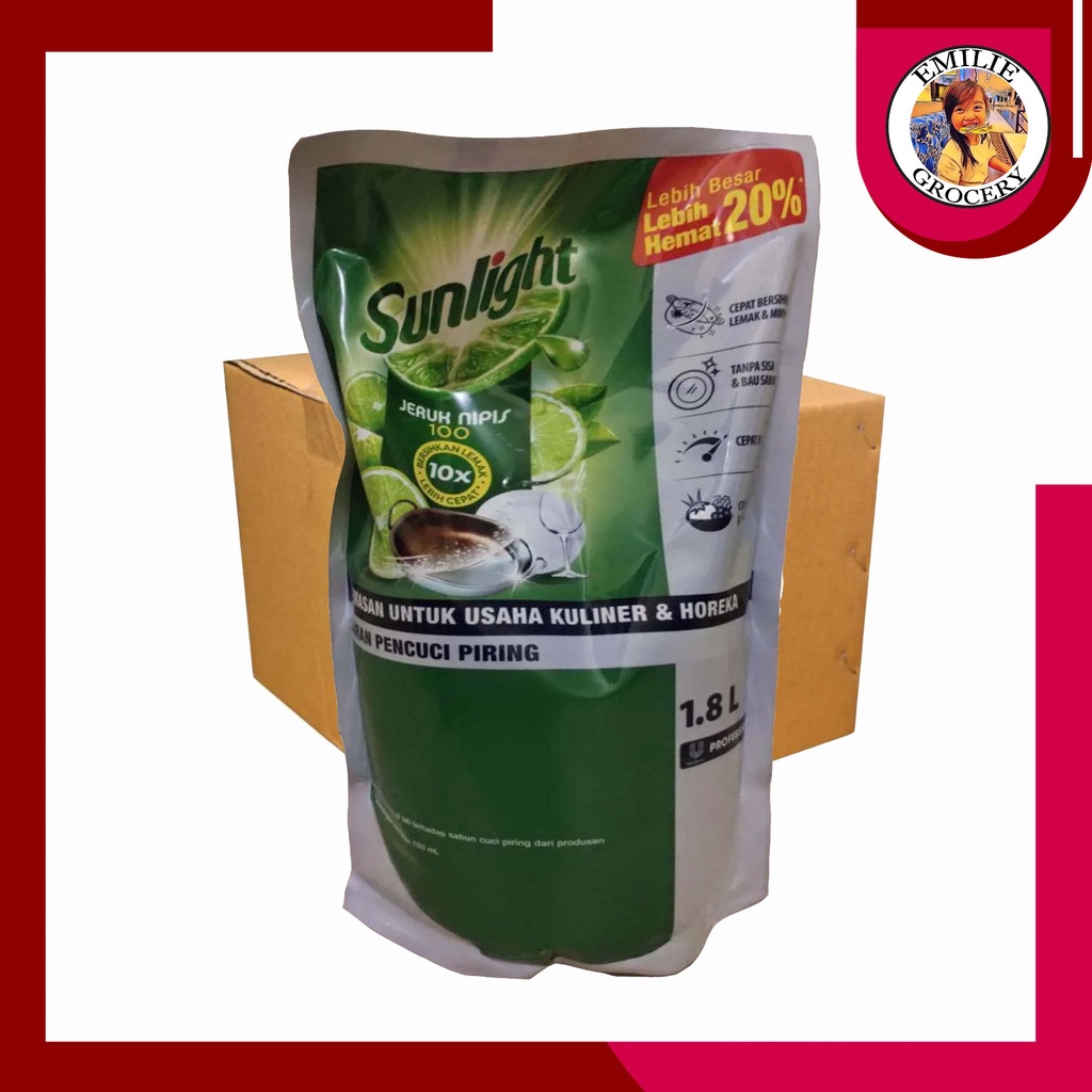 Sunlight Professional 1,8L 1.8L Liter Sabun Cuci Piring ex 2 Liter (lebih dari 1600ml 1600 ml 1500ml
